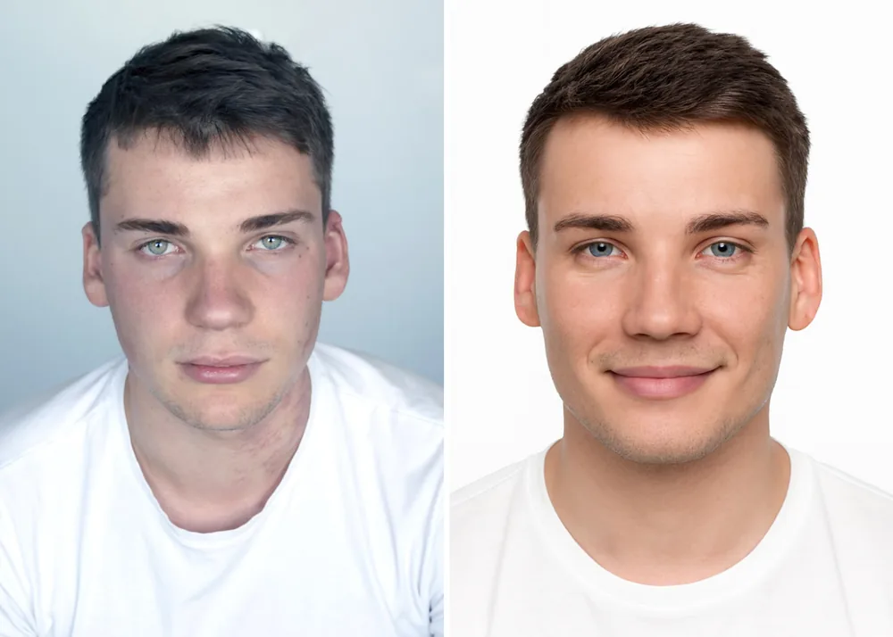 AI photo enhancement example