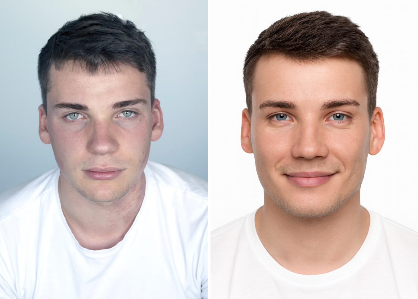 AI photo enhancement example